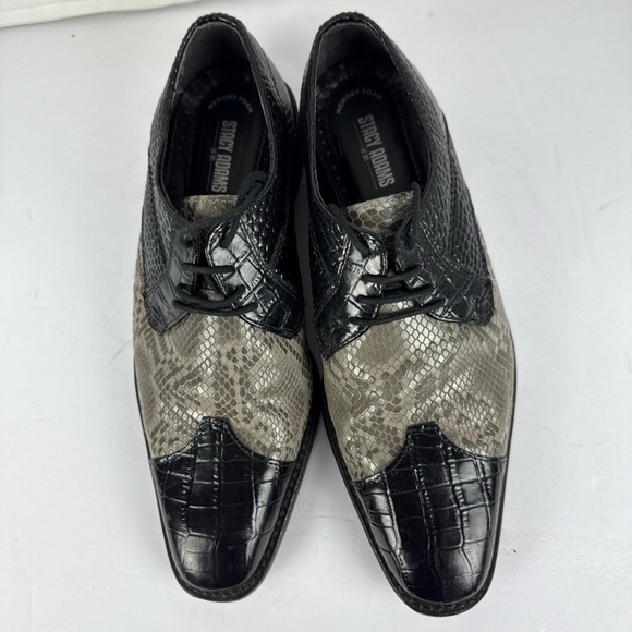 Stacy Adams Black and Gray Snakeskin Oxfords - Picture 6 of 7